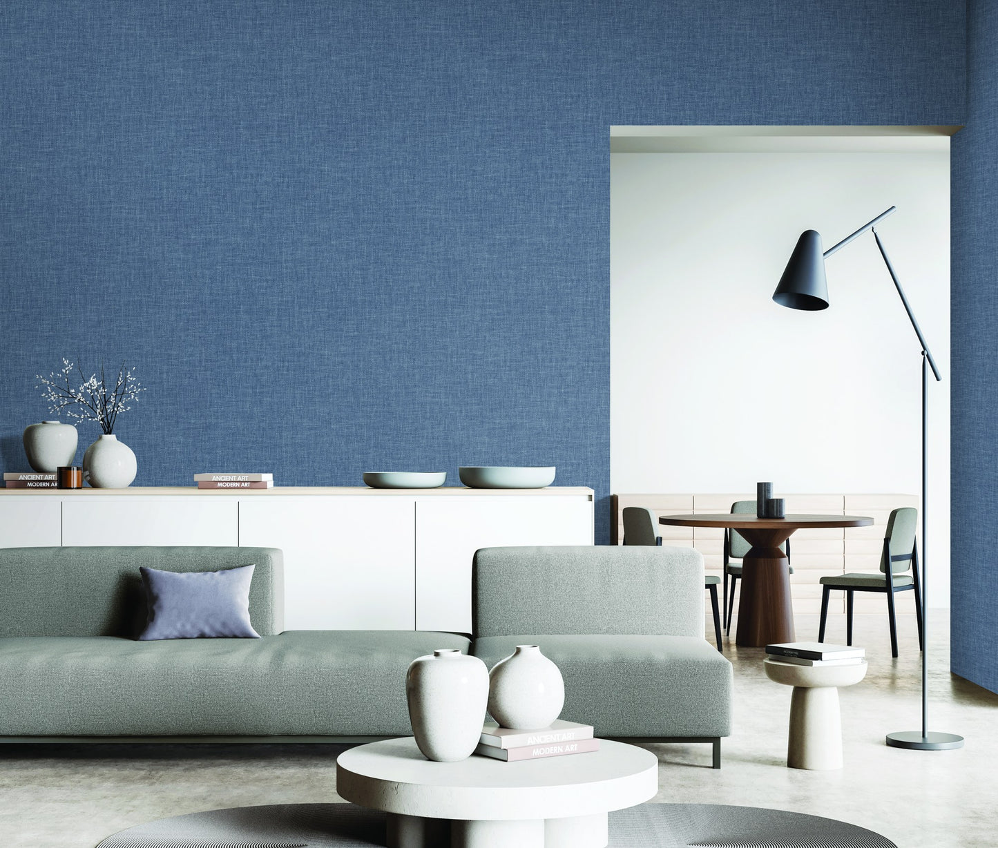 The Muse Collection Stone Grey Soft Abstract Wallpaper by La Belle Maison