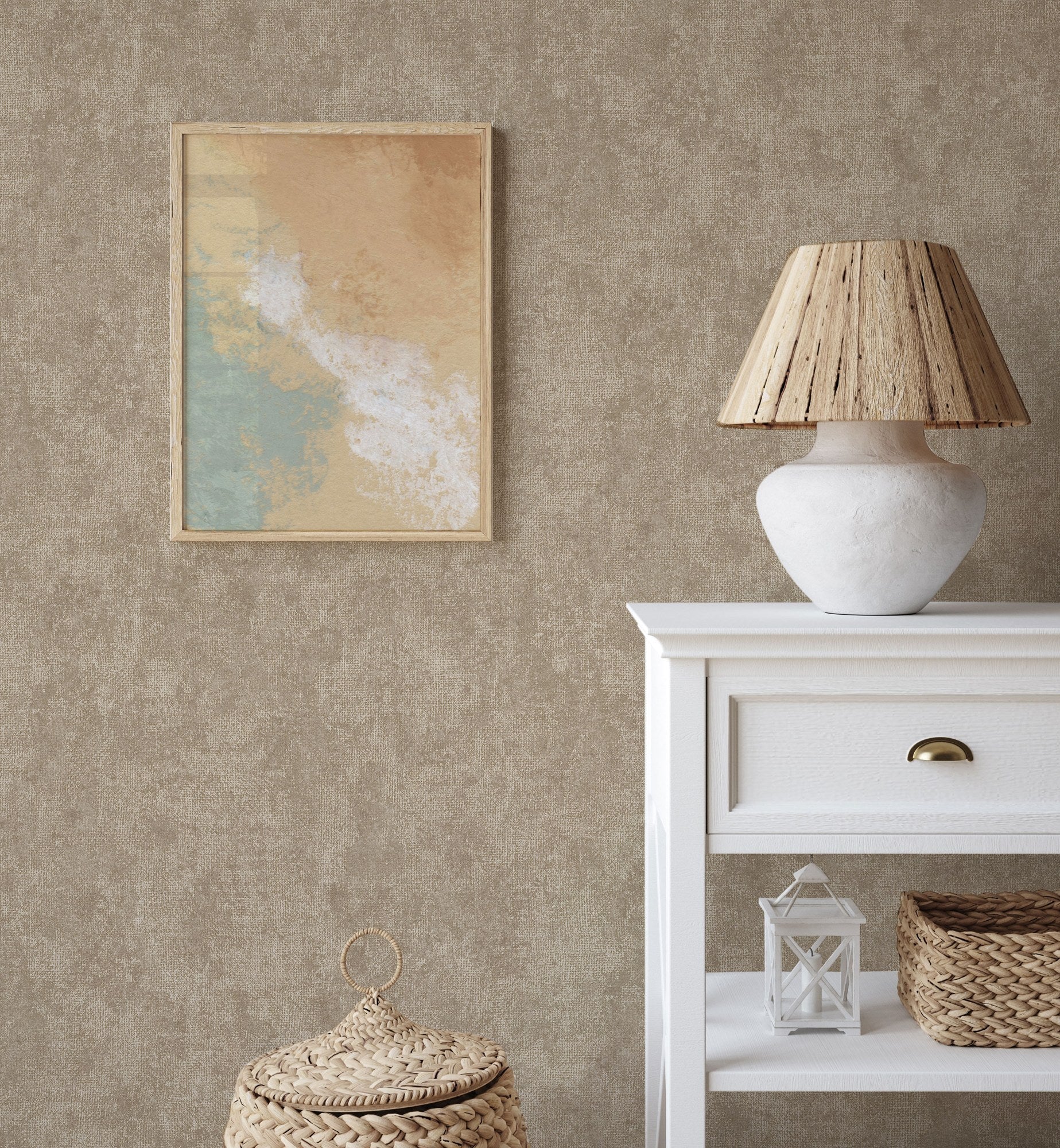 The Muse Collection Stone Grey Muted Botanical Wallpaper by La Belle Maison