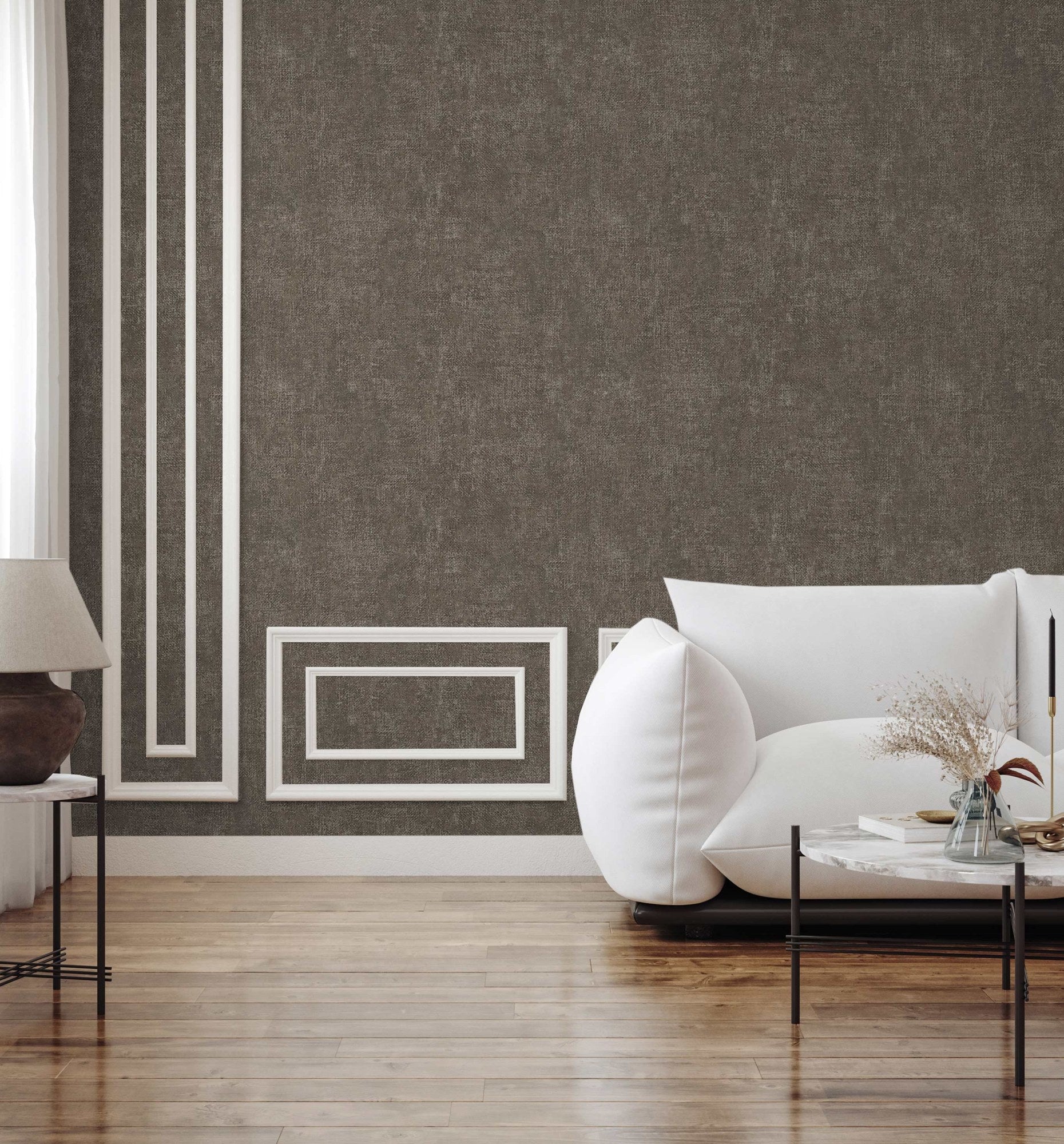 The Muse Collection Mist Grey Creative Pattern Wallpaper by La Belle Maison