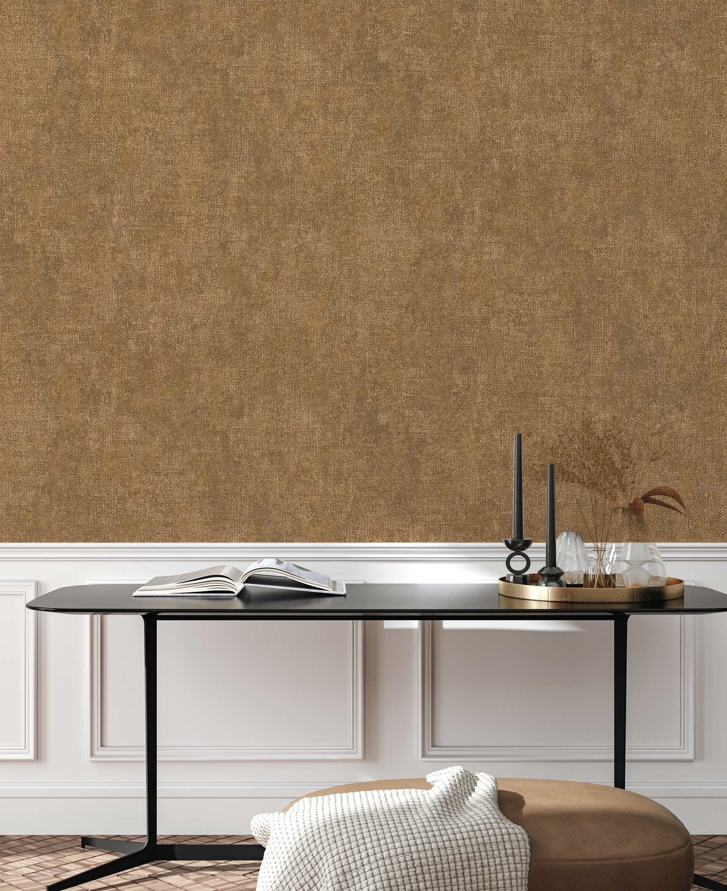 The Muse Collection Taupe Studio Motif Wallpaper by La Belle Maison