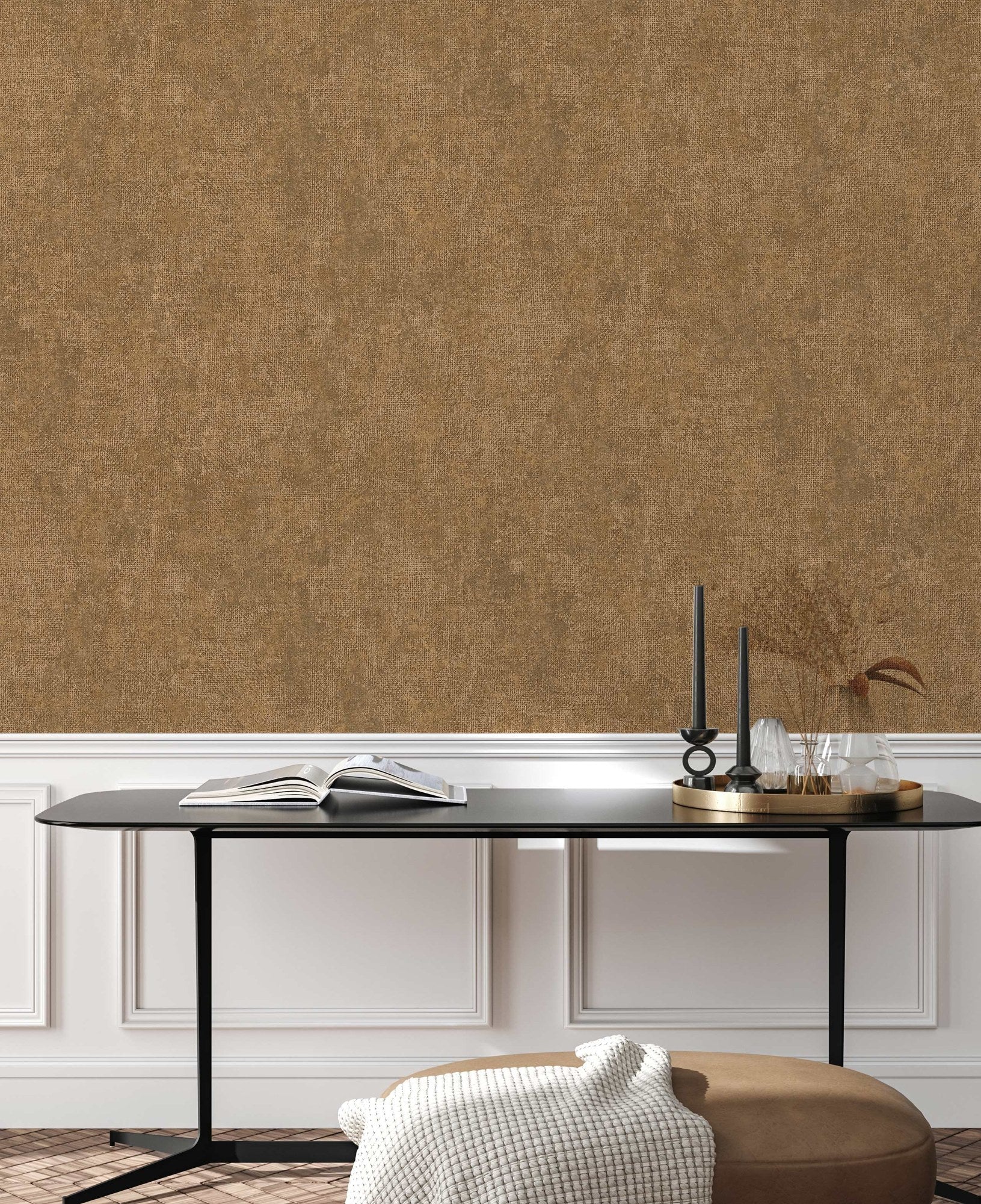 The Muse Collection Taupe Studio Motif Wallpaper by La Belle Maison