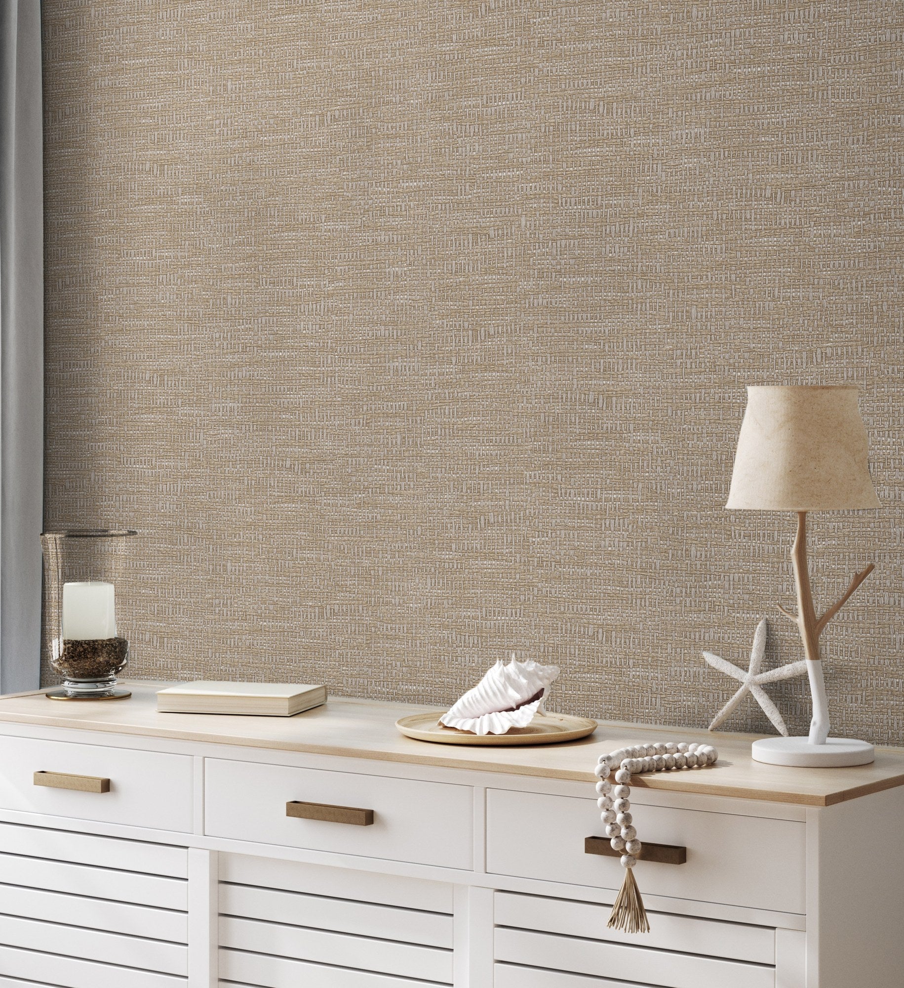 The Muse Collection Sand Artistic Texture Wallpaper by La Belle Maison