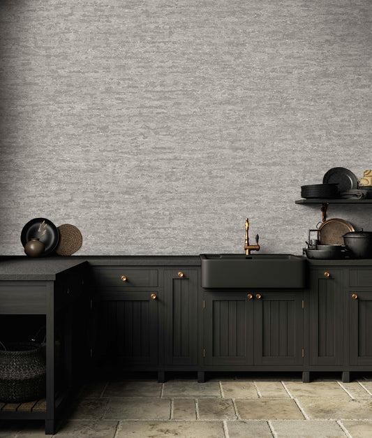 The Muse Collection Stone Grey Creative Pattern Wallpaper II by La Belle Maison