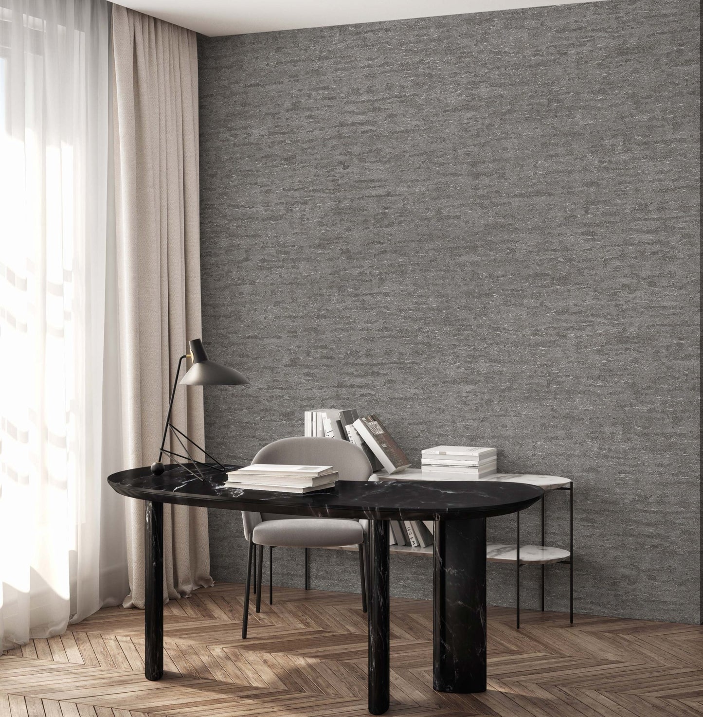 The Muse Collection Warm Grey Creative Pattern Wallpaper II by La Belle Maison