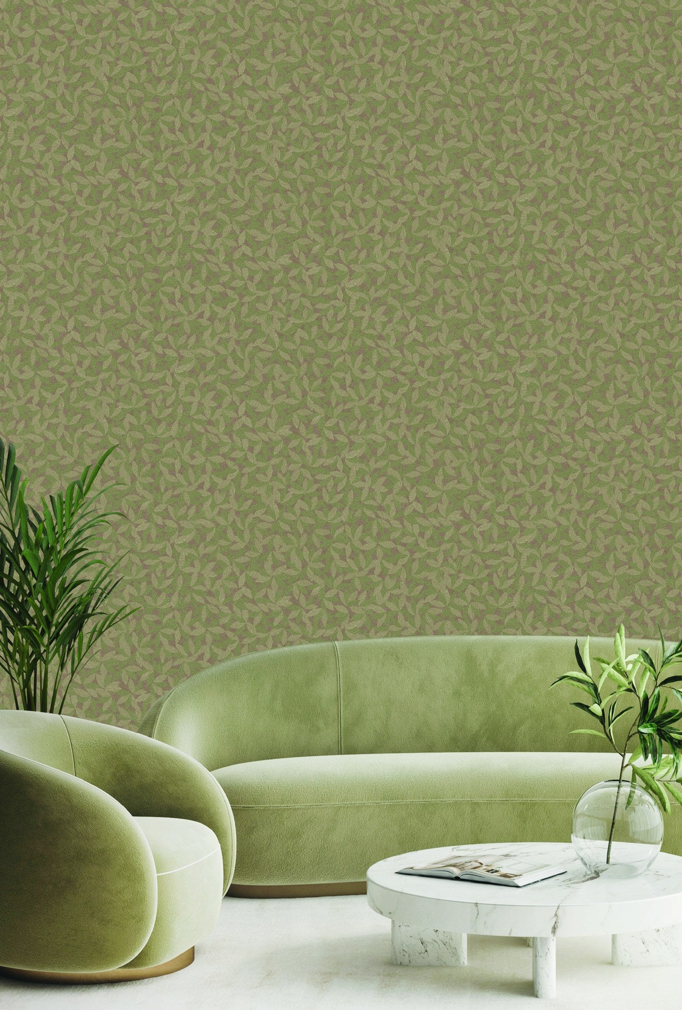 The Muse Collection Biscuit Muted Botanical Wallpaper by La Belle Maison