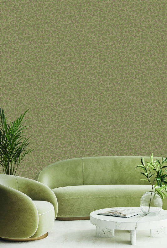 The Muse Collection Biscuit Muted Botanical Wallpaper by La Belle Maison
