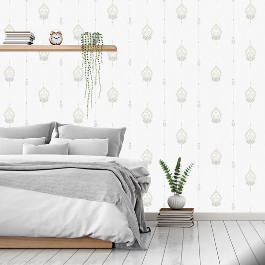 Tropical Maison Shell Tropical Leaf Wallpaper by La Belle Maison