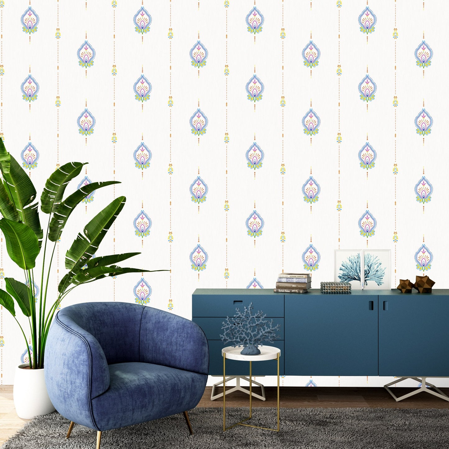 Tropical Maison Opal Tropical Leaf Wallpaper by La Belle Maison