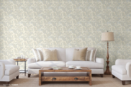 Tropical Maison Stone Grey Fresh Tropical Wallpaper by La Belle Maison