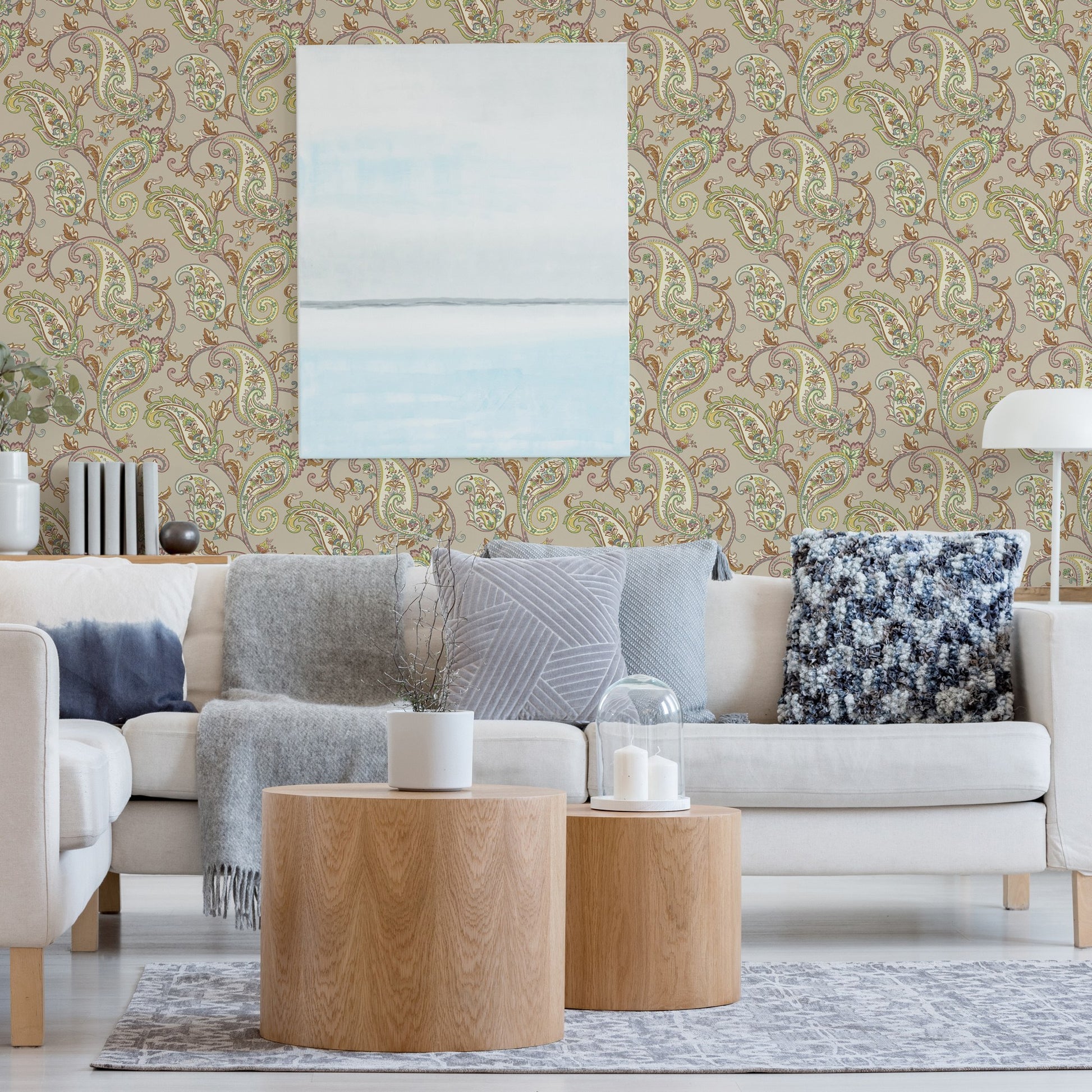 Tropical Maison Warm Grey Jungle Leaf Wallpaper by La Belle Maison