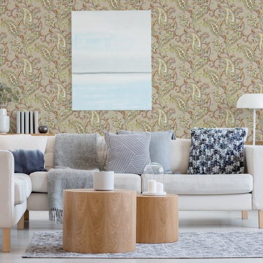 Tropical Maison Warm Grey Jungle Leaf Wallpaper by La Belle Maison