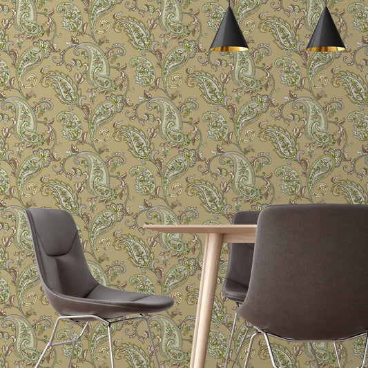 Tropical Maison Dove Grey Garden Mural Wallpaper by La Belle Maison