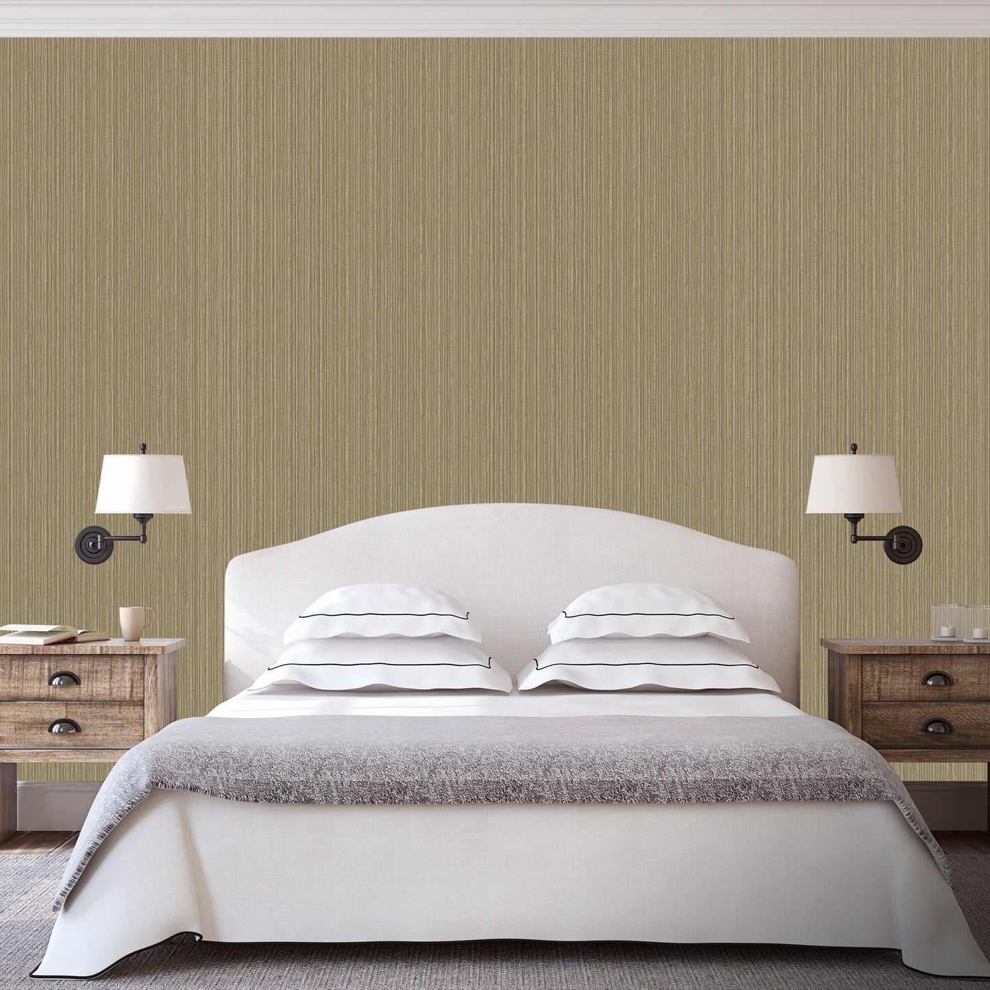 Tropical Maison Warm Grey Tropical Leaf Wallpaper by La Belle Maison