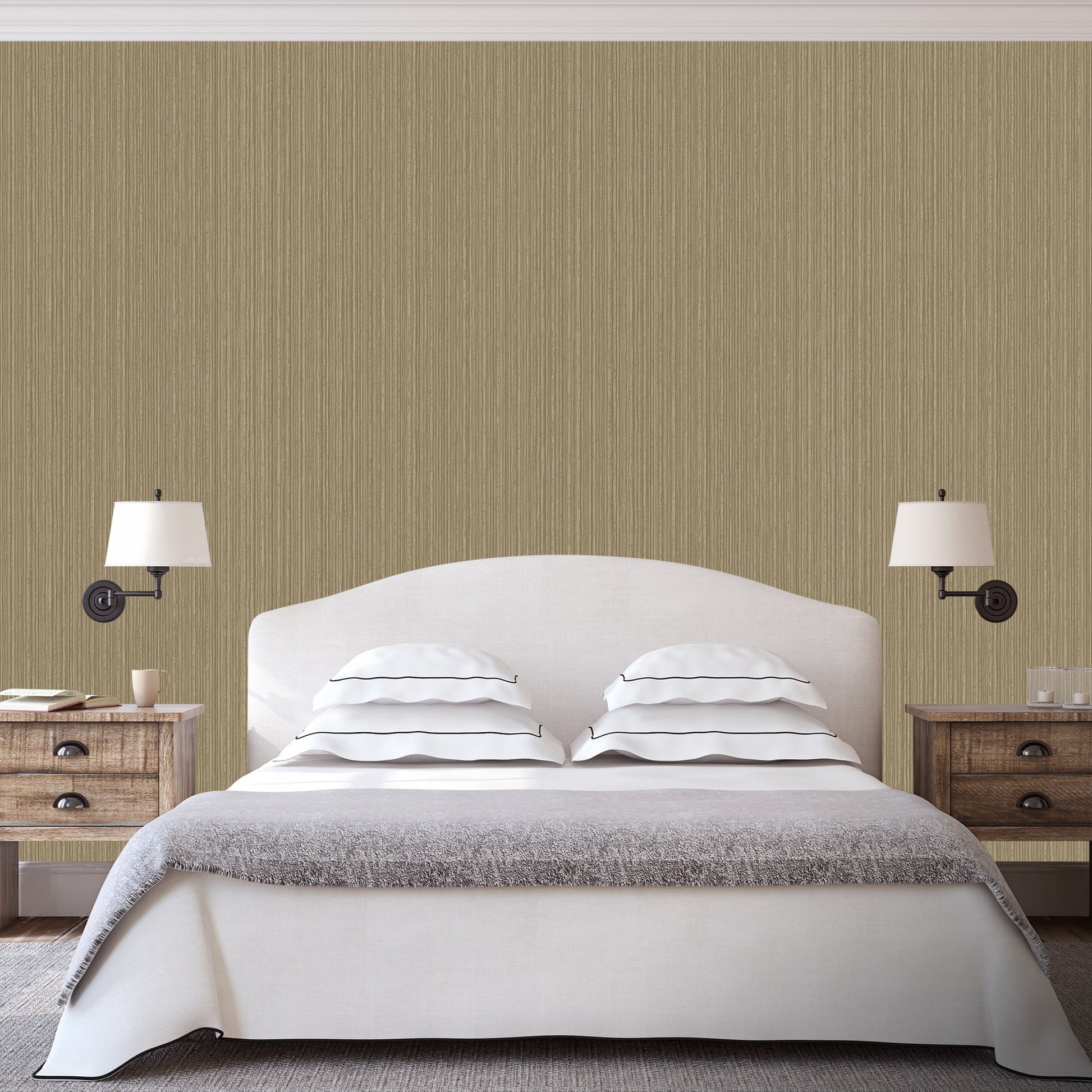 Tropical Maison Warm Grey Tropical Leaf Wallpaper by La Belle Maison