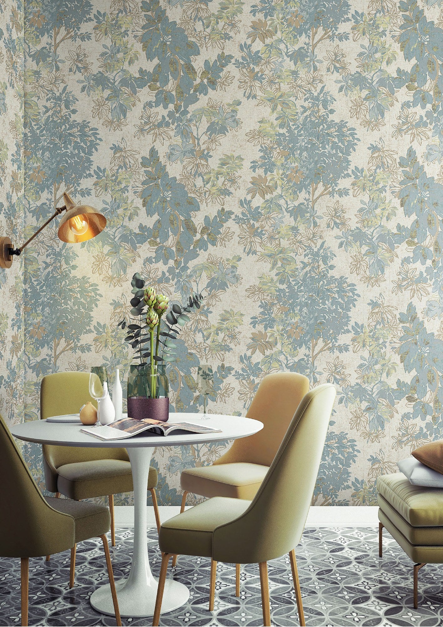 Tropical Maison Pebble Jungle Leaf Wallpaper by La Belle Maison