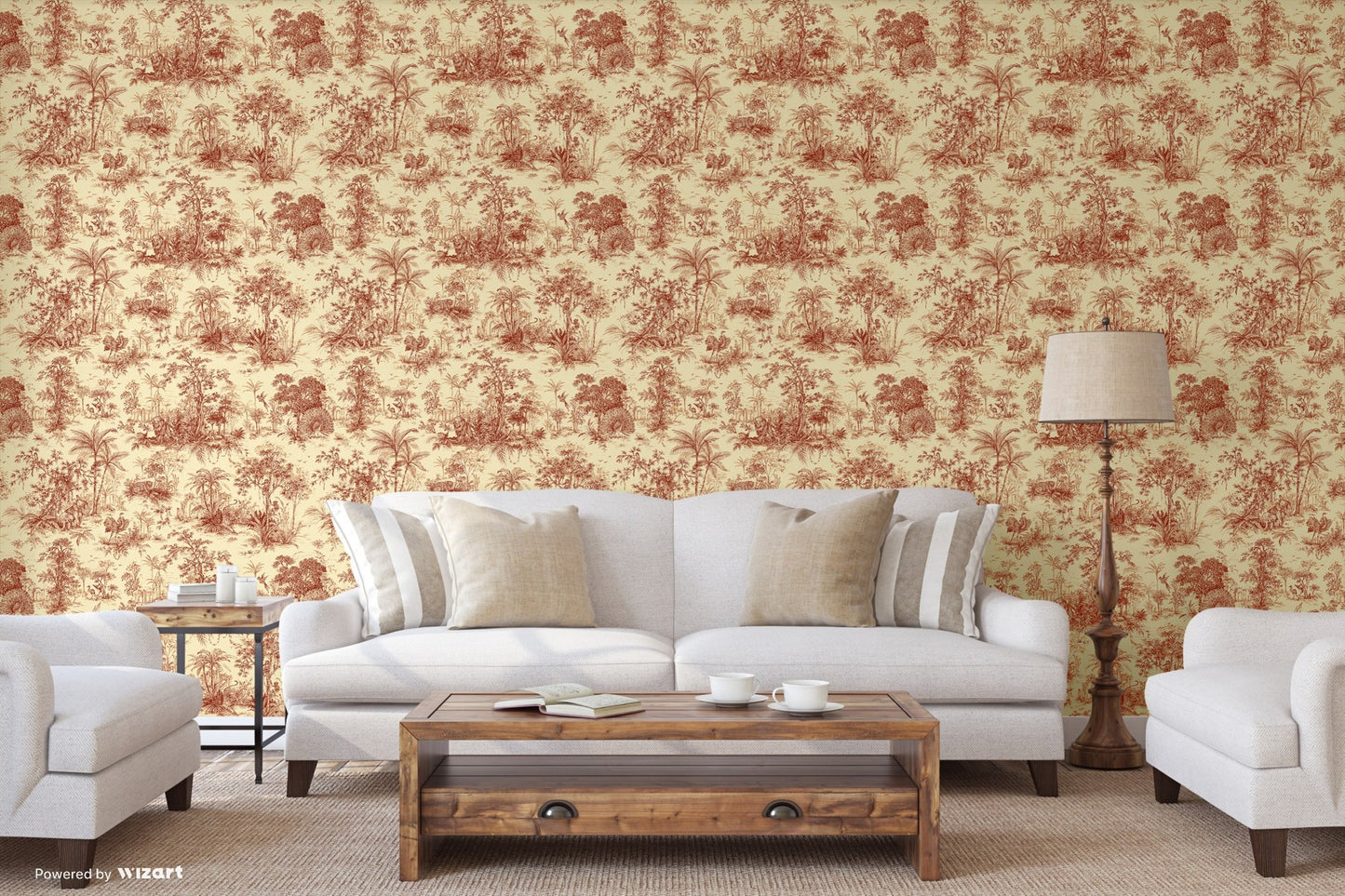 Tropical Maison Stone Grey Jungle Leaf Wallpaper by La Belle Maison