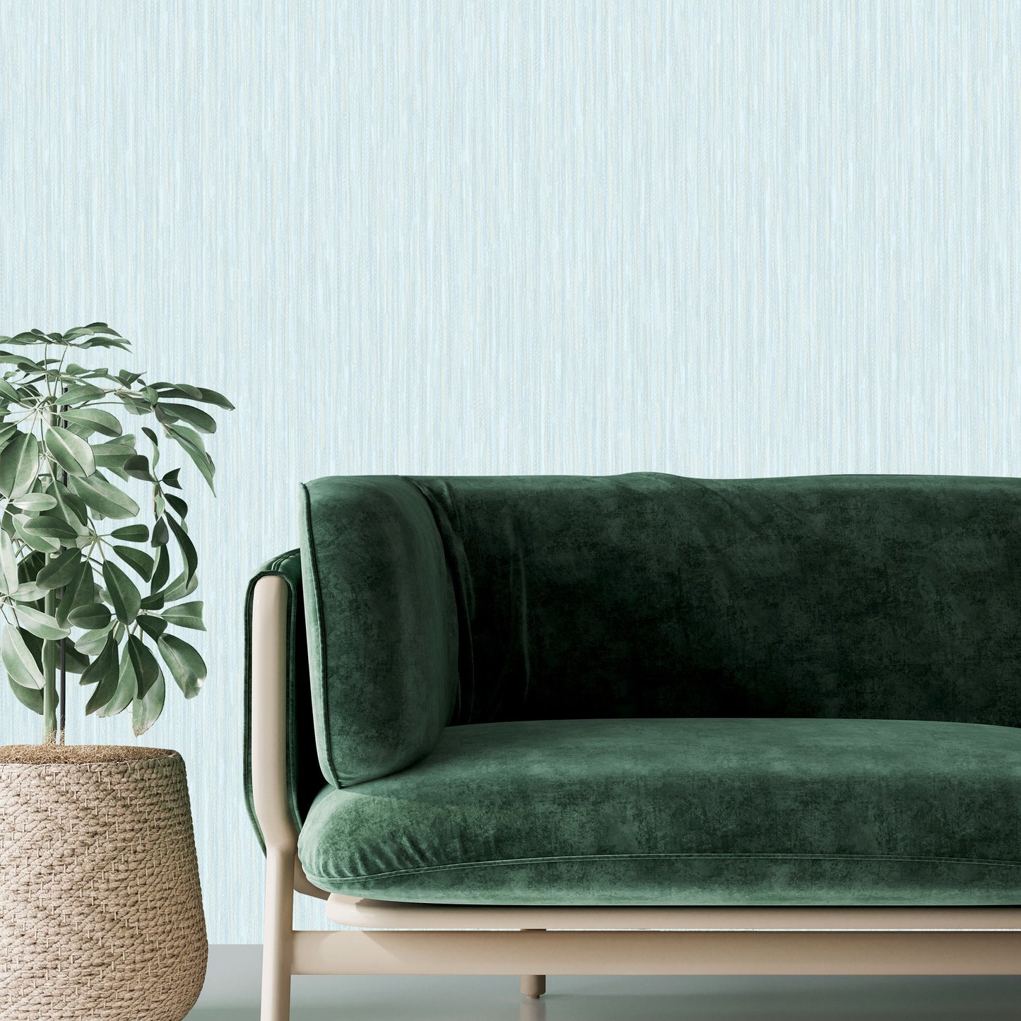 Tropical Maison Sky Blue Garden Mural Wallpaper by La Belle Maison