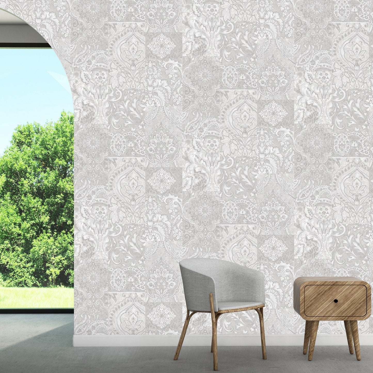 Tropical Maison Ash Palm Botanical Wallpaper by La Belle Maison