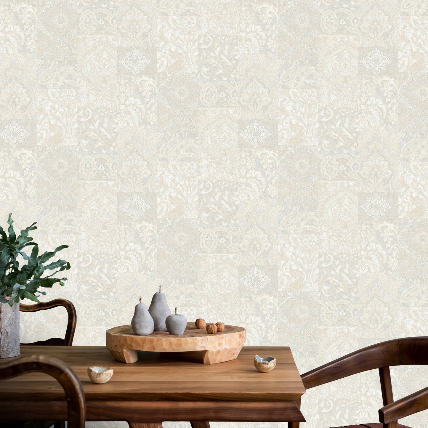 Tropical Maison Pebble Palm Botanical Wallpaper by La Belle Maison
