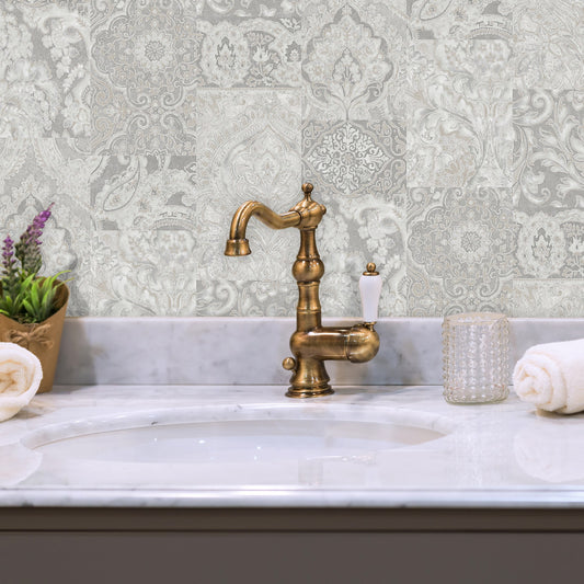 Tropical Maison Silver Taupe Jungle Leaf Wallpaper by La Belle Maison