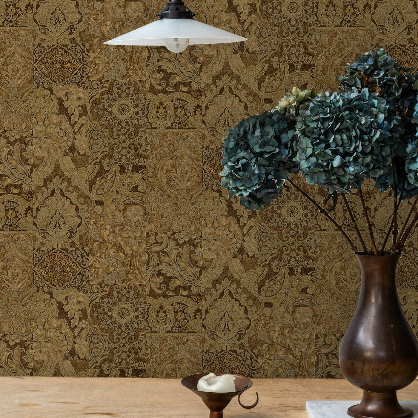 Tropical Maison Grey Resort Floral Wallpaper by La Belle Maison