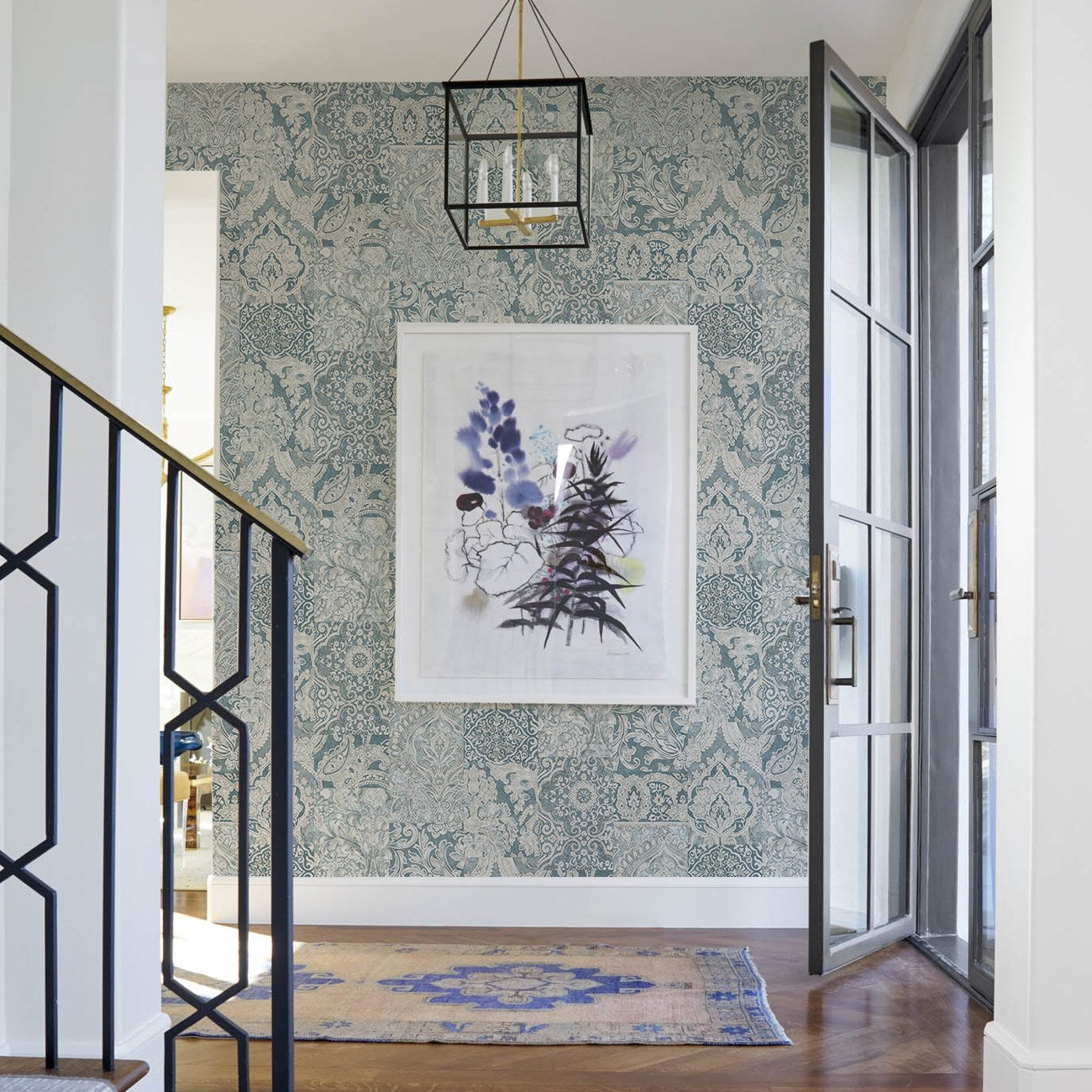 Tropical Maison Silver Taupe Palm Botanical Wallpaper II by La Belle Maison