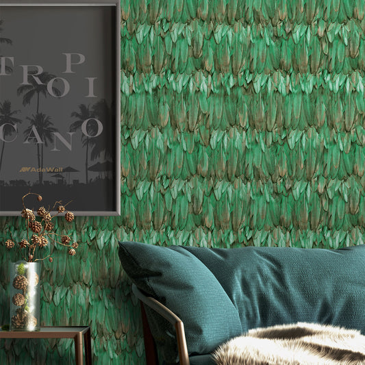 Tropical Maison Slate Palm Botanical Wallpaper by La Belle Maison