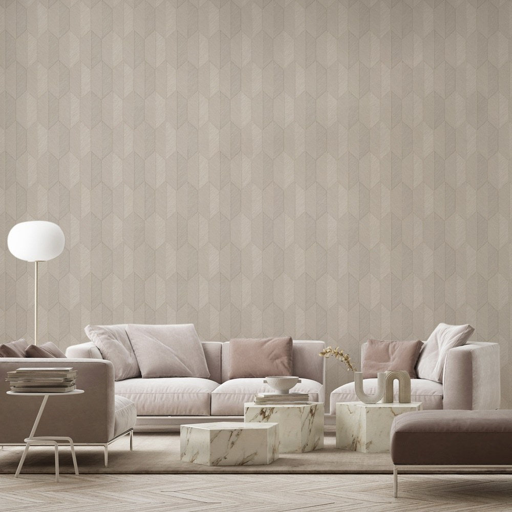 Vera Bloom Mushroom Soft Bloom Wallpaper by La Belle Maison