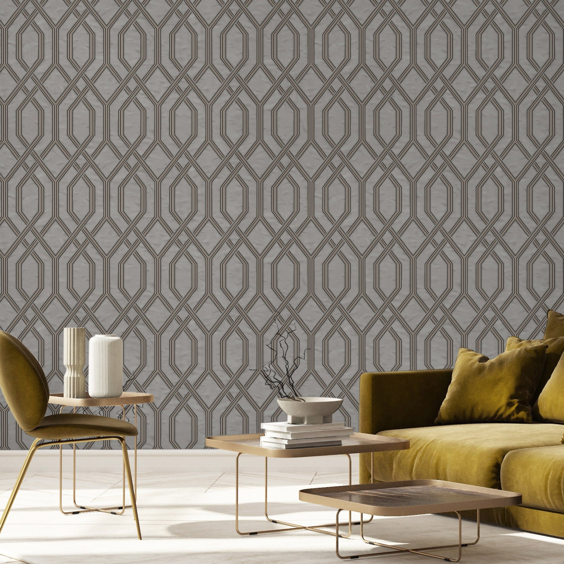 Vera Bloom Warm Grey Garden Floral Wallpaper by La Belle Maison
