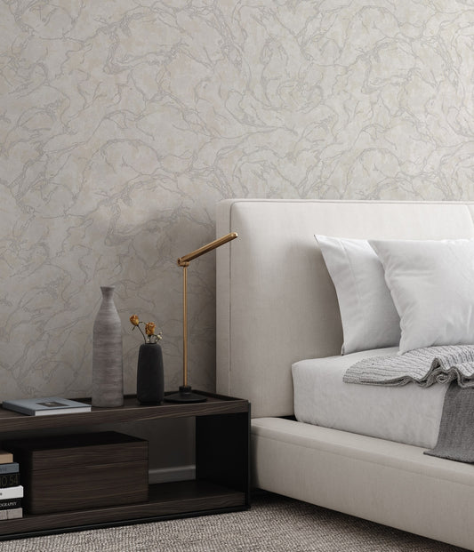 Vera Bloom Pebble Romantic Floral Wallpaper by La Belle Maison