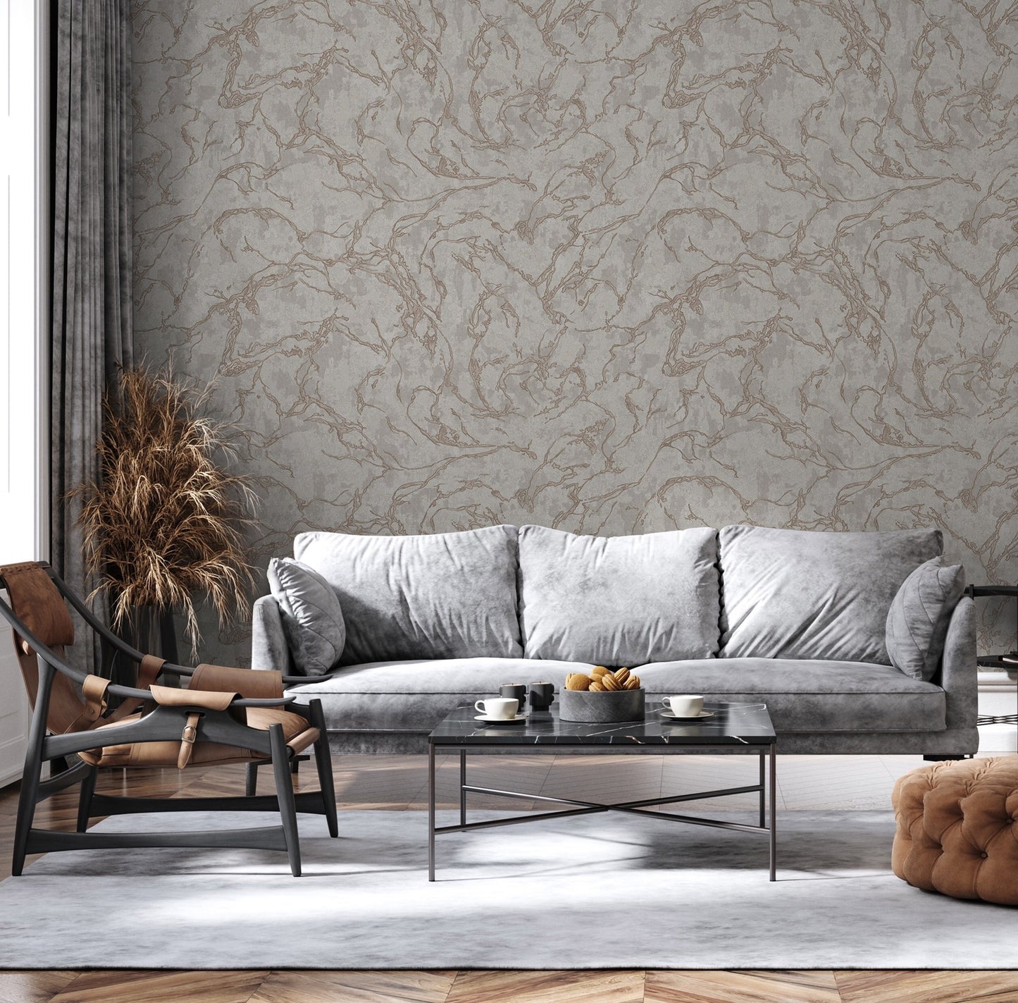 Vera Bloom Pebble Fresh Floral Wallpaper by La Belle Maison