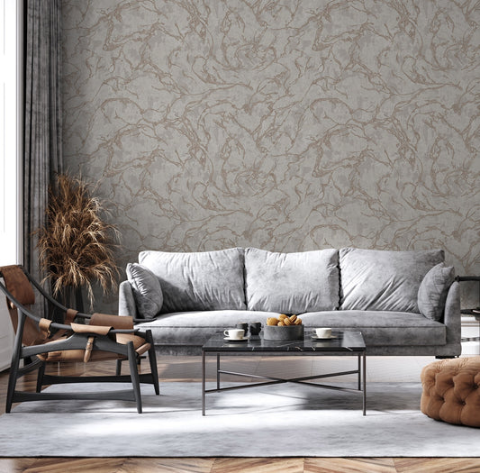Vera Bloom Pebble Fresh Floral Wallpaper by La Belle Maison