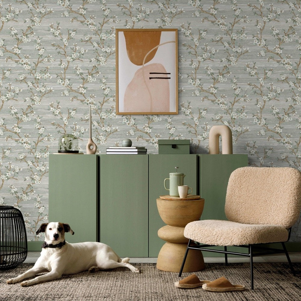 Vera Bloom Pebble Floral Wallpaper by La Belle Maison