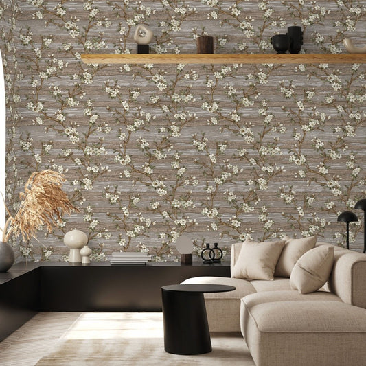 Vera Bloom Clay Garden Floral Wallpaper by La Belle Maison