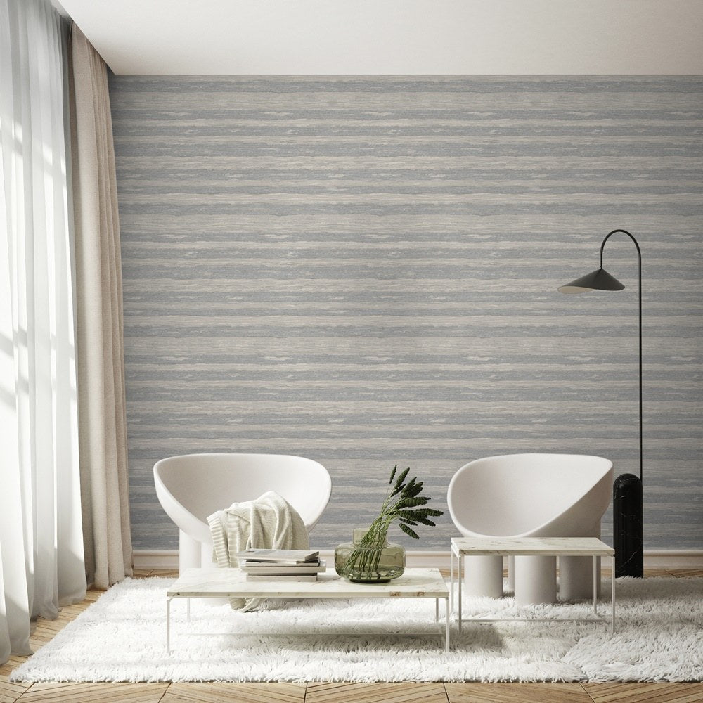 Vera Bloom Smoke Floral Wallpaper by La Belle Maison