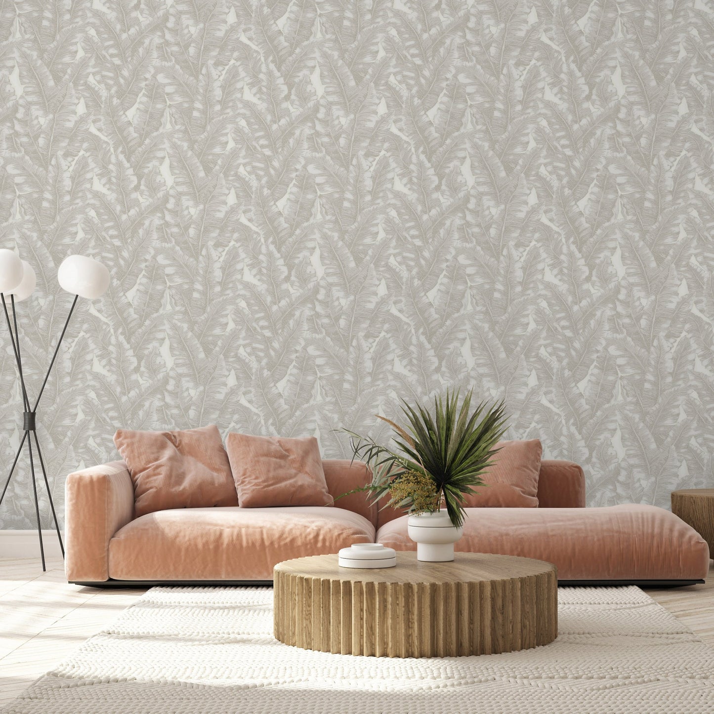 Vera Bloom Sand Fresh Floral Wallpaper by La Belle Maison
