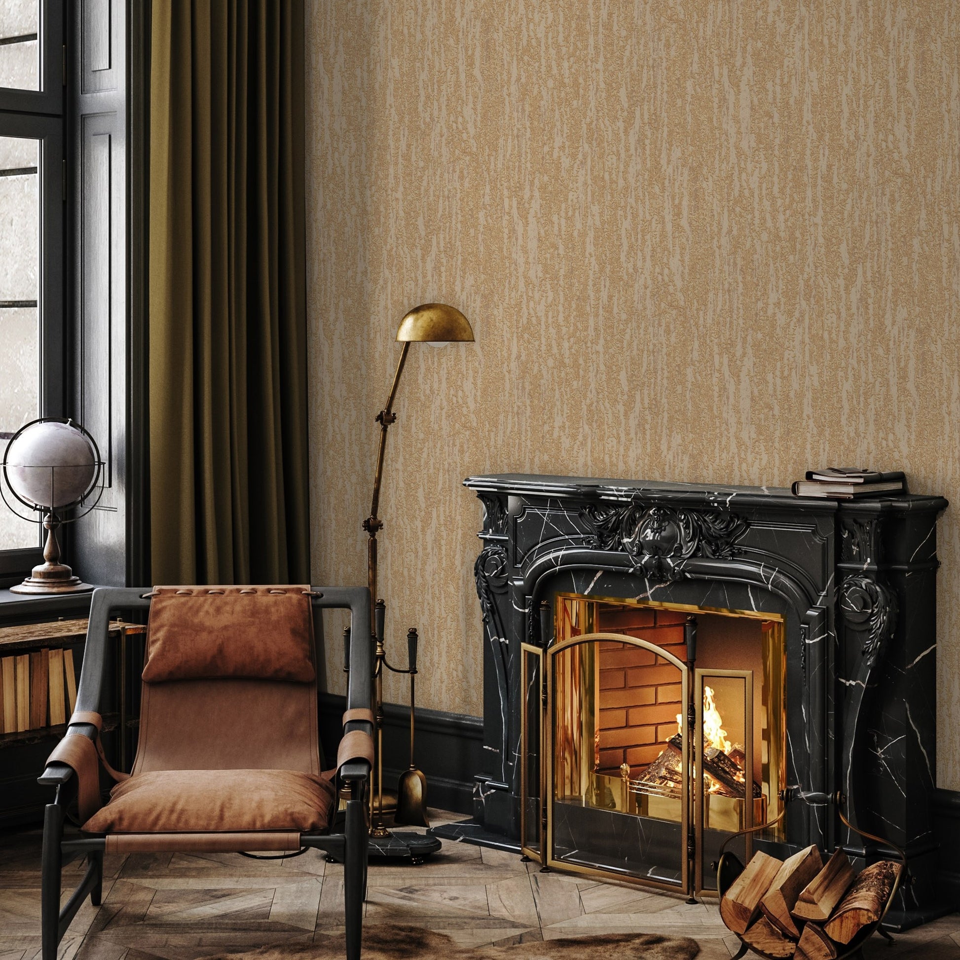Vera Bloom Greige Garden Floral Wallpaper by La Belle Maison
