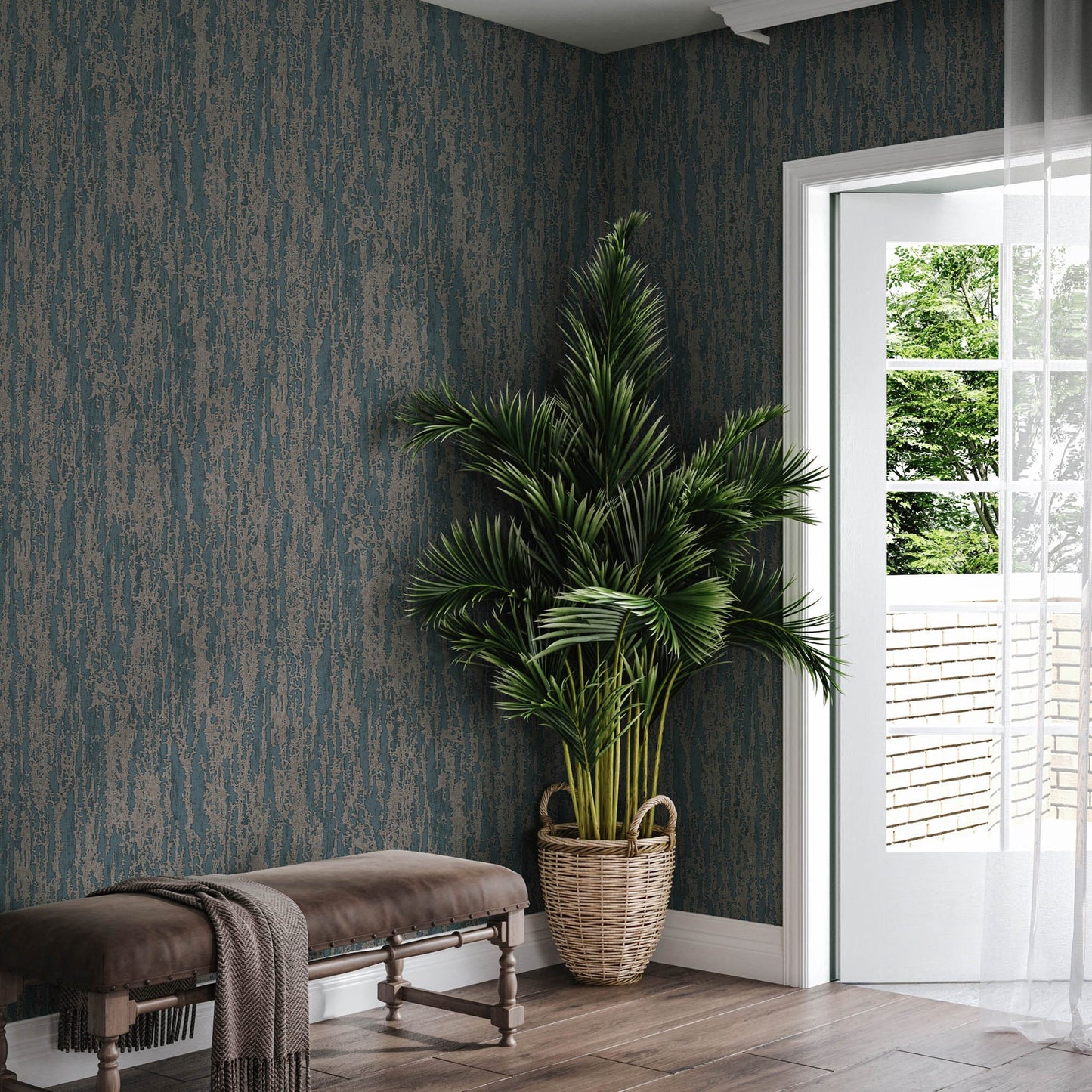 Vera Bloom Ash Grey Soft Bloom Wallpaper by La Belle Maison