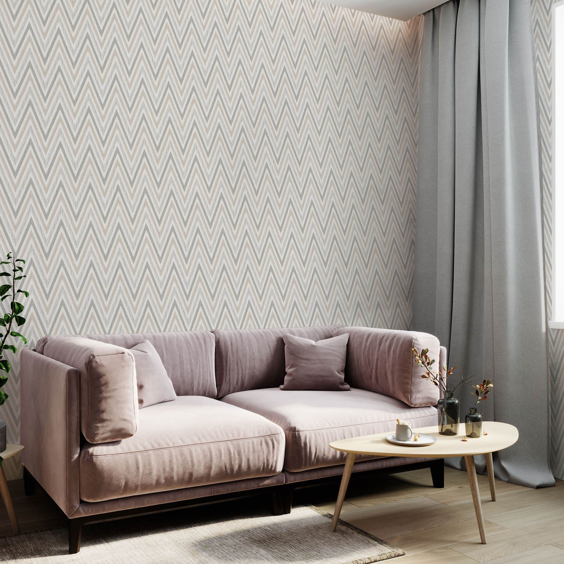 Vera Bloom Smoke Fresh Floral Wallpaper by La Belle Maison
