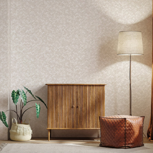 Vera Bloom Oatmeal Floral Wallpaper II by La Belle Maison