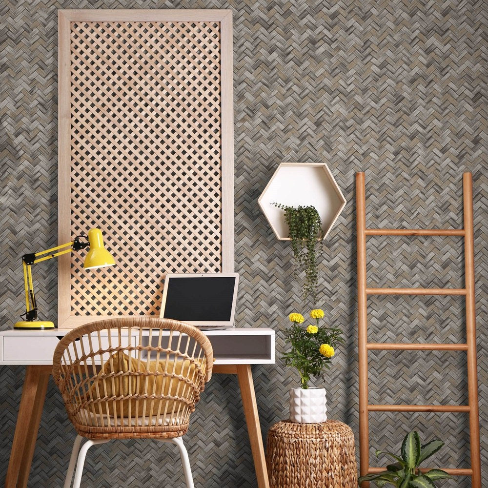 Vera Bloom Taupe Soft Bloom Wallpaper by La Belle Maison