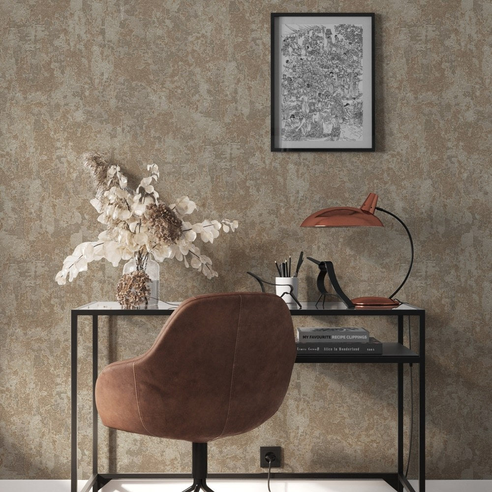 Vera Bloom Taupe Garden Floral Wallpaper by La Belle Maison