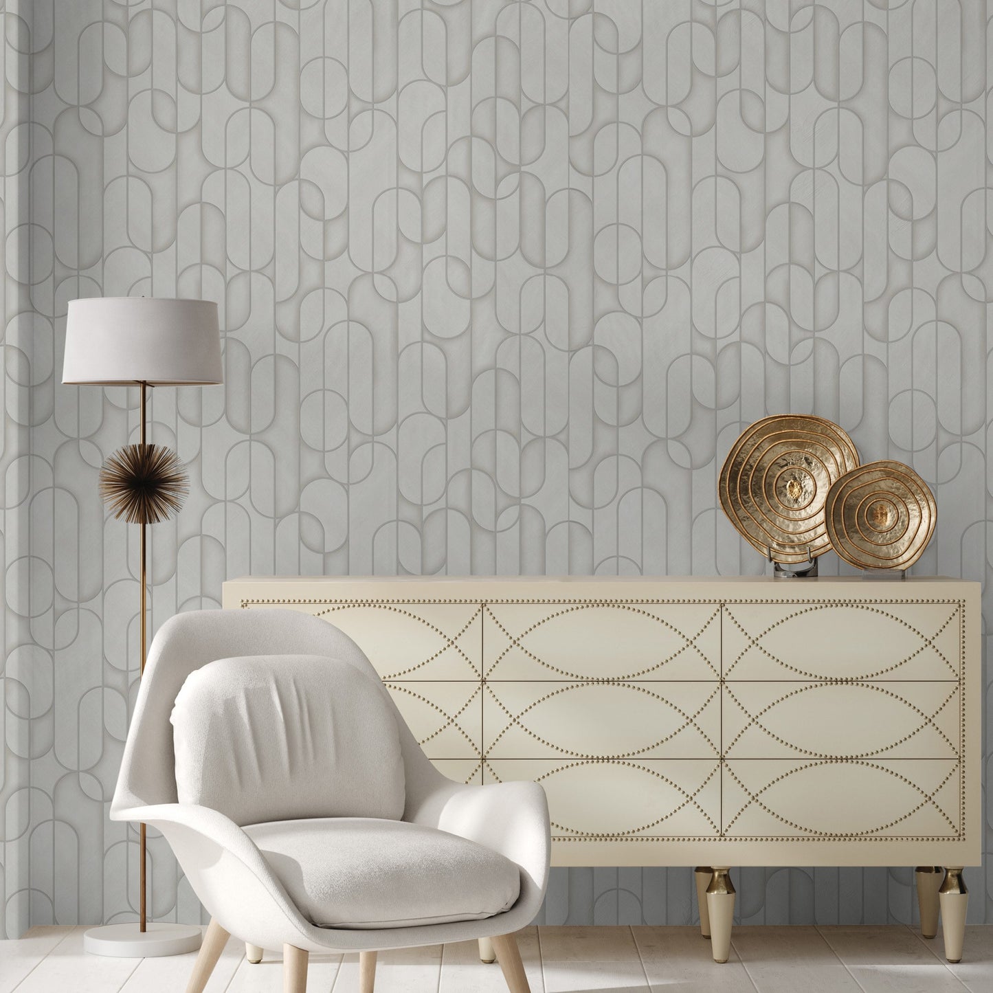 Vera Bloom Dove Grey Floral Wallpaper by La Belle Maison