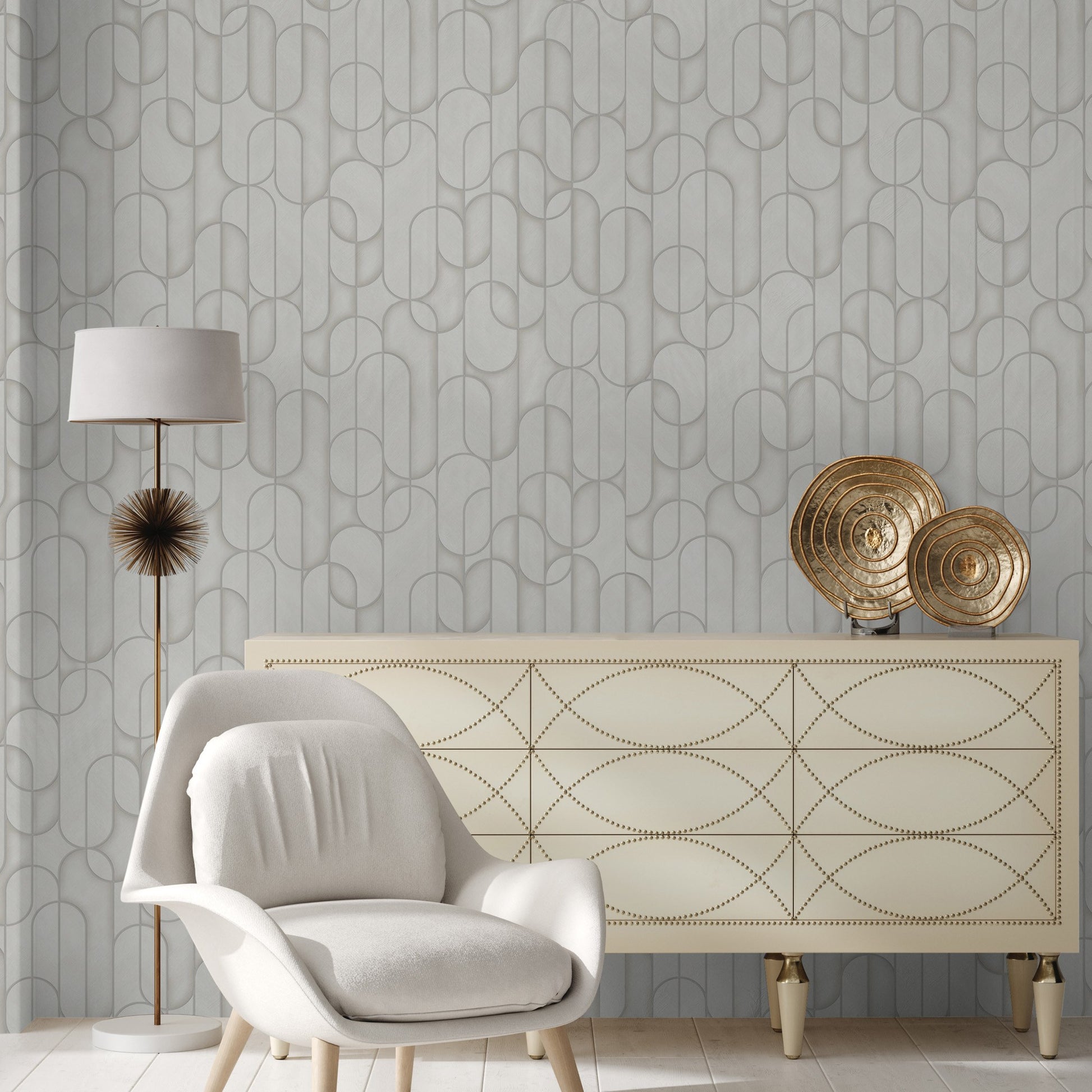 Vera Bloom Dove Grey Floral Wallpaper by La Belle Maison