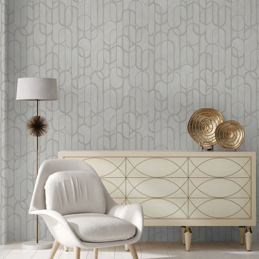 Vera Bloom Dove Grey Floral Wallpaper by La Belle Maison