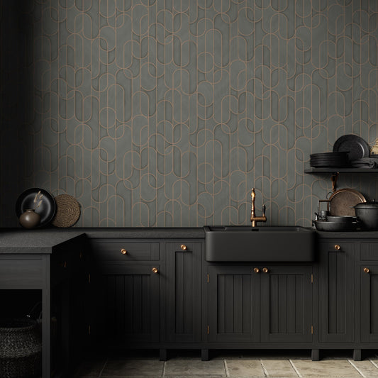 Vera Bloom Graphite Soft Bloom Wallpaper by La Belle Maison