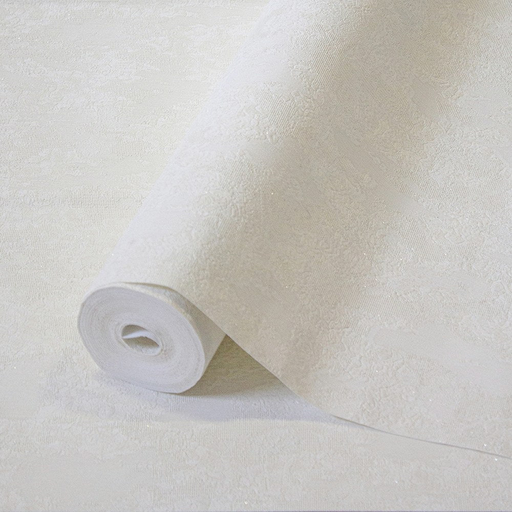 Villa Dante Mist Soft Damask Wallpaper by La Belle Maison