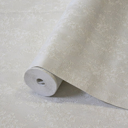 Villa Dante Warm Grey Classic Damask Wallpaper by La Belle Maison