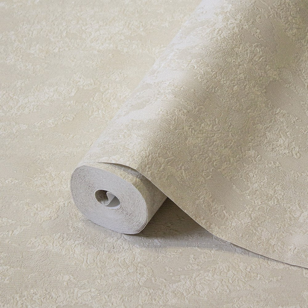 Villa Dante Sand Classic Damask Wallpaper by La Belle Maison