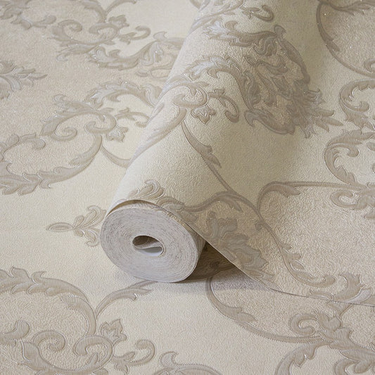 Villa Dante Linen Classic Damask Wallpaper II by La Belle Maison